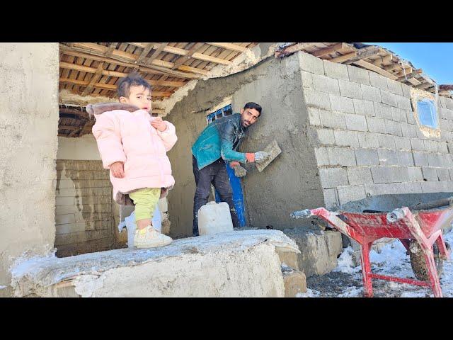 Strengthening Against the Chill: Cementing Hut Walls for Winter Protection