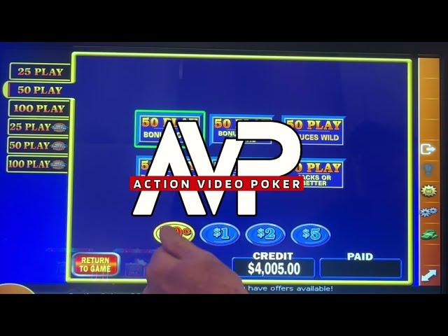 $125 a Push!  50 play video poker in Vegas