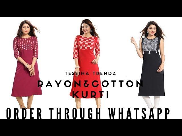 Online Rayon Kurti Shopping|Rayon Kurti Designs |Boat neck Cotton Kurti|Designer Kurti Shopping