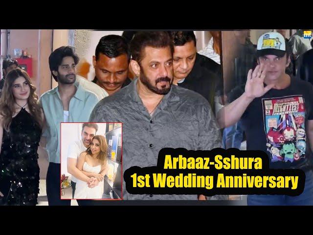 Salman Khan, Sohail Khan,Rasha Thadani at Arbaaz Khan FIRST Wedding Anniversary with 2nd Wife Sshura