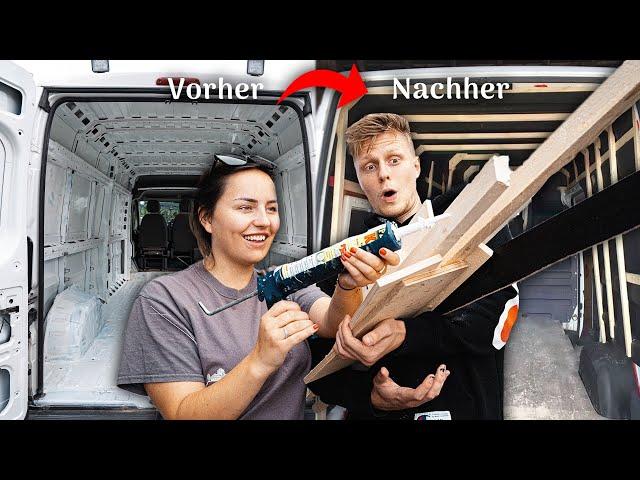 PERFEKTE Unterkonstruktion für den DIY CAMPER VAN Ausbau! (Einfach KLEBEN und MAXIMALE HÖHE) 