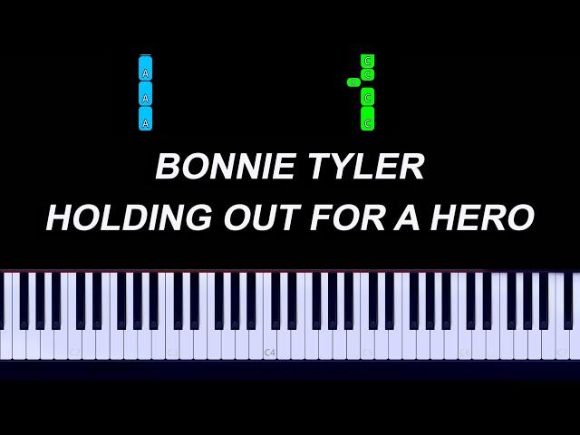 Bonnie Tyler - Holding Out For A Hero Easy Piano Tutorial