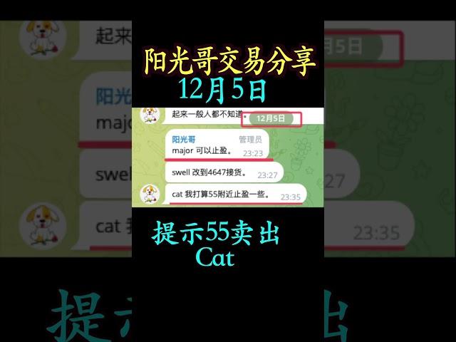 12月5日提示4580附近看涨买入cat，12月5日提示55附近卖出，涨幅有：20%。#cat  #币圈 #区块链  #shorts