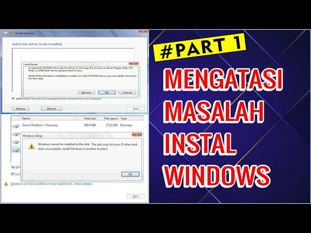 mengatasi install windows (load driver"A Required CD/DVD Drive Device Driver Is Missing)part1