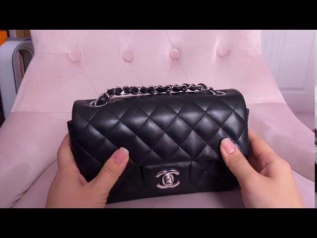 CHANEL mini rectangular 2 year wear and tear review| What fits inside my bag