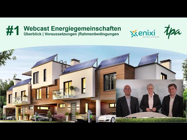 Energiegemeinschaften Episode 1: Überblick, Voraussetzungen, Rahmenbedingungen | TPA Webcast