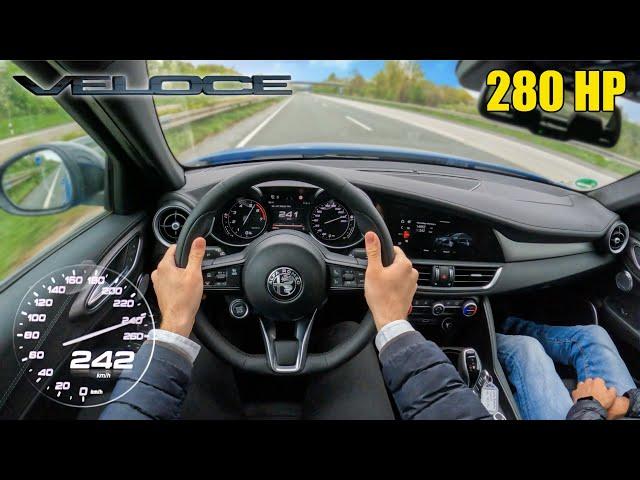 Alfa Romeo Giulia Veloce 280PS ACCELERATION TOP SPEED POV ON GERMAN AUTOBAHN