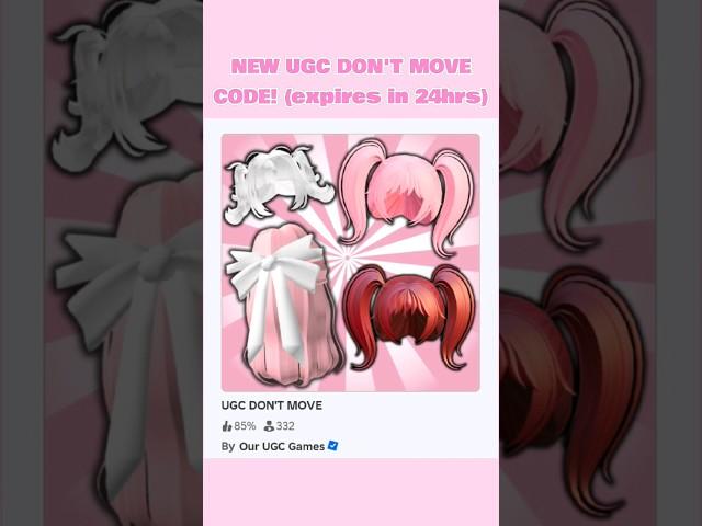 NEW UGC DON'T MOVE Code! 2M pts! #roblox #robloxugc #robloxcodes #robloxshorts #robloxafk