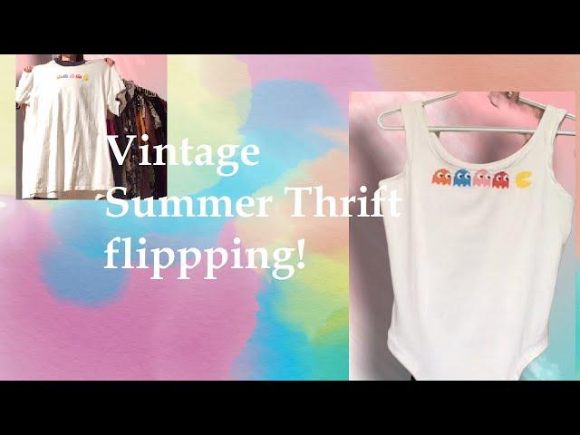 Vintage Thrift flip summer edition #1 DIY tshirt to body suit / swimsuit