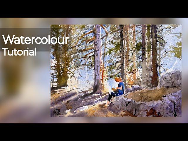 Watercolor Landscape Painting for Beginners: A Forest Tutorial  I Watercolor painting .