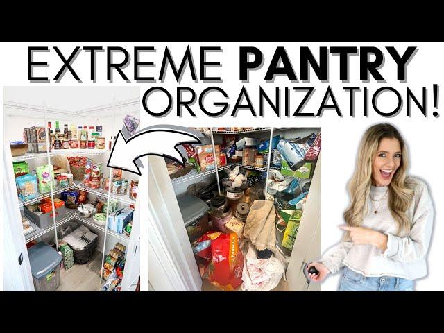 EXTREME PANTRY ORGANIZATION || REALISTIC ORGANIZATION IDEAS ON A BUDGET