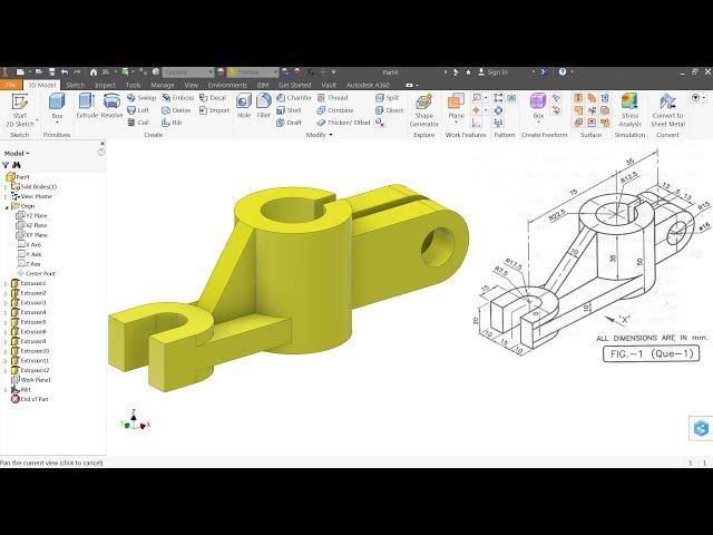 Autodesk inventor Tutorial for beginners Exercise 2