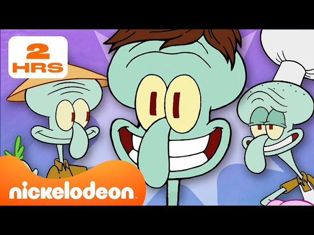 Губка Боб | 2 часа ЛУЧШИХ моментов Сквидварда!  | Nickelodeon Cyrillic