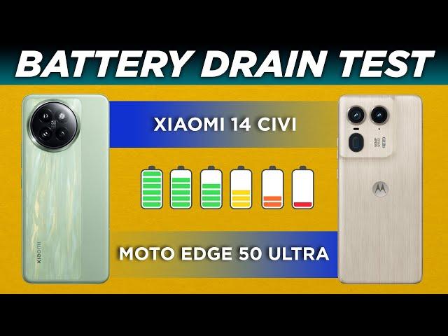 Xiaomi 14 Civi vs Motorola Edge 50 Ultra Battery Drain Test in Hindi | Watch Before You Buy! 