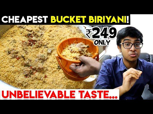 ₹249 Bucket Biriyani in Chennai! - Worth it? | World's Cheapest Bucket Biryani | Food Review Tamil