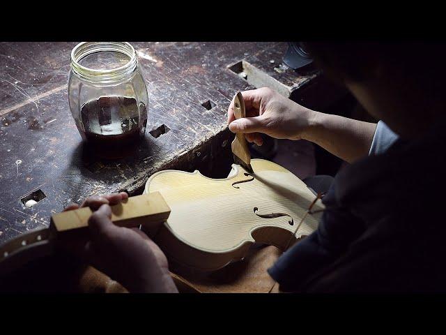 Process Of Making Violin. South Korean Instrument Master