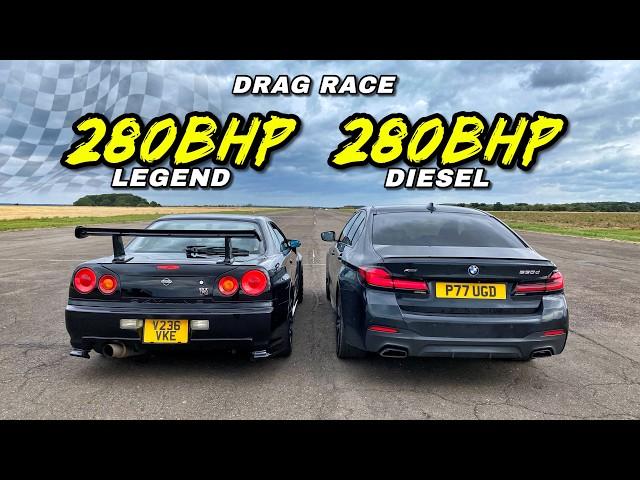 BOY RACER vs AVERAGE DIESEL.. NISSAN R34 SKYLINE vs BMW 530D