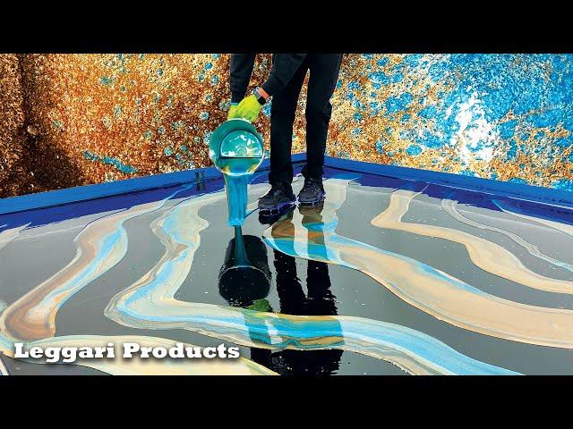 How To Do An Epoxy Dirty Pour On A Floor Using Leggari Metallic Epoxy