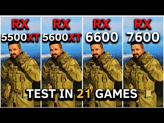 RX 5500 XT vs RX 5600 XT 6GB vs RX 6600 vs RX 7600 | Test in 21 Games at 1080p | RYZEN 5 5600 | 2025