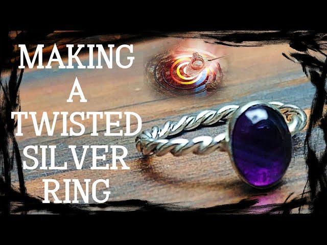 How Is It Made? Twisted Silver Ring With Amethyst Crystal Gemstone [Bezel Setting] ~ By Kryher