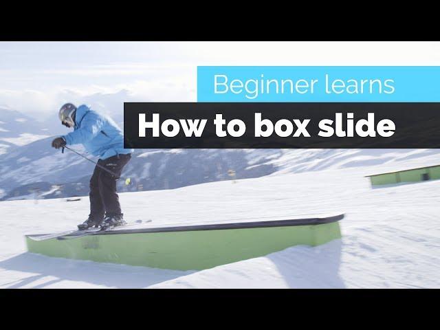 How to Box Slide / Grind on Skis | a Beginner Skiers Progression