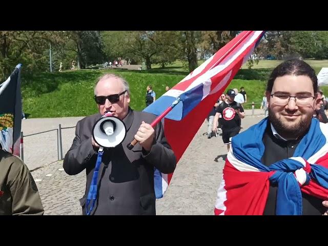 KFA UK Chairman Dr Dermot Hudson at May Day march in Kassel, Germany