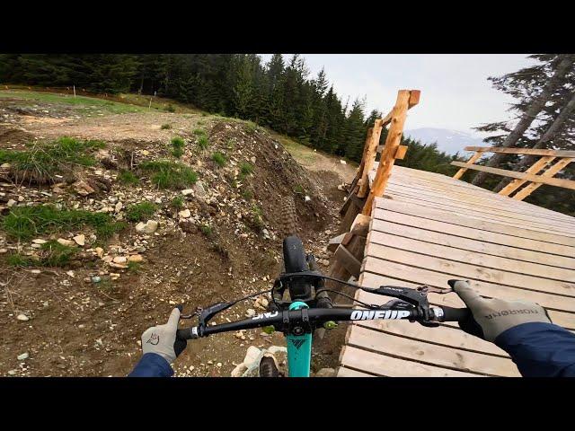 Trying a new Whistler Bike Park Gap and almost hitting a dear!