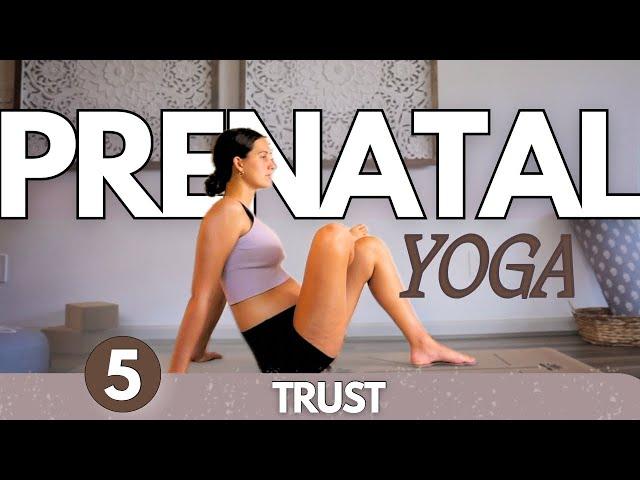 Day 5 - Trust | Prenatal Yoga | Pregnancy Yoga for Back Pain for All Trimesters | Pregnant Stretches