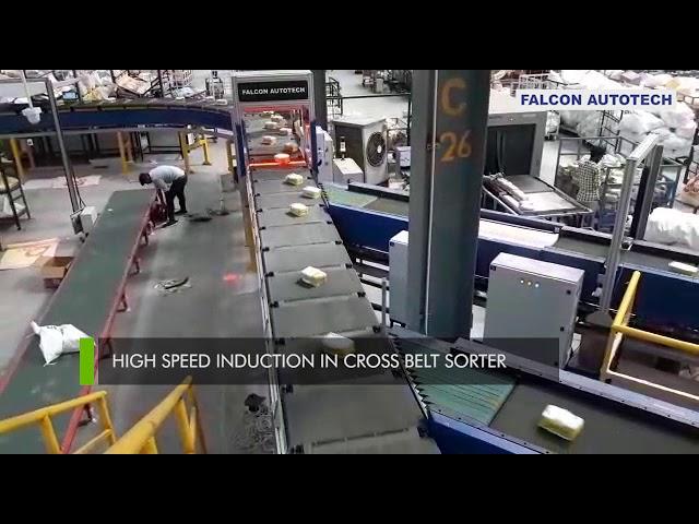 Induction in Cross Belt Sorter - Falcon Autotech