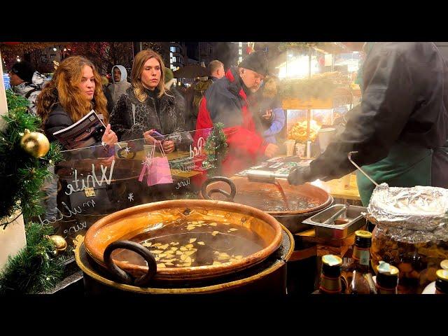 Christmas Market in Budapest, Hungary. Best Hungarian Food! Hungarian Street Food!!