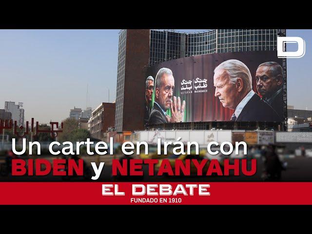 Un cartel en Irán acusa a Biden y Netanyahu de "belicistas" en medio de la tensión internacional