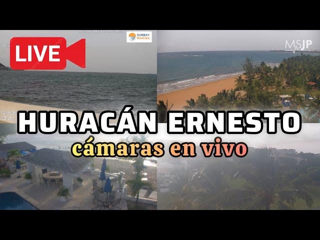  CÁMARAS de la TORMENTA ERNESTO EN VIVO pasando por PUERTO RICO  Y REPÚBLICA DOMINICANA 