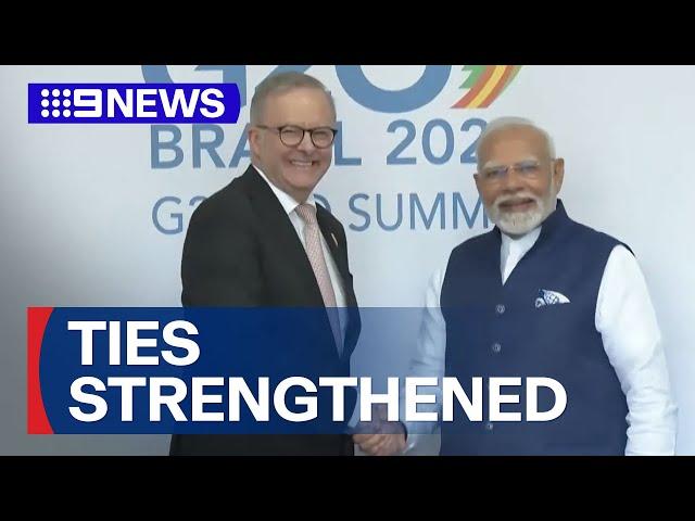 Albanese strengthens energy and defence ties with India | 9 News Australia