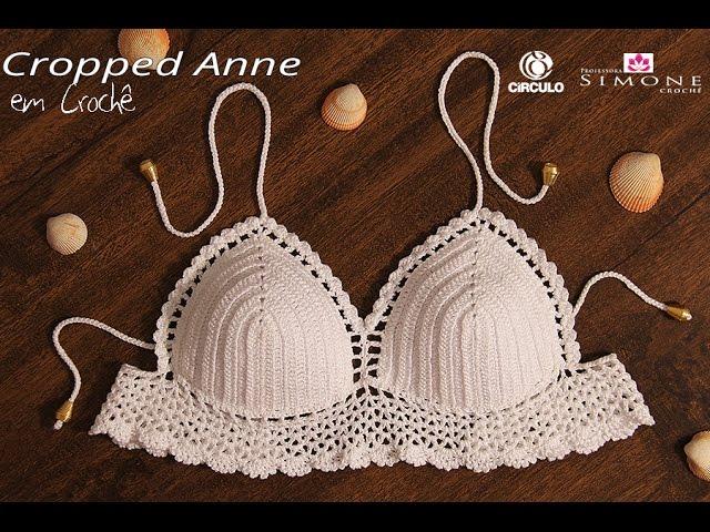 Cropped de Crochê Anne - Tamanho Único  - Professora Simone Crochet top