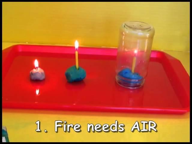 Kindergarten Science Lesson - What does fire need to burn?