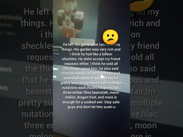 New Scammer exposed in Grow A Garden??