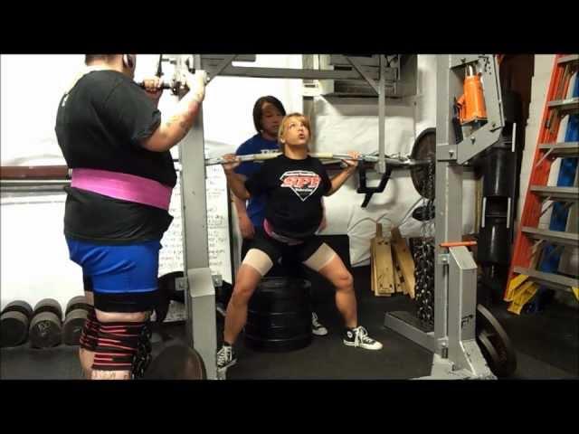 Chris Schaeffer - 235lb + 120lb Chain Buffalo Bar Box Squats at The Sweatt Shop