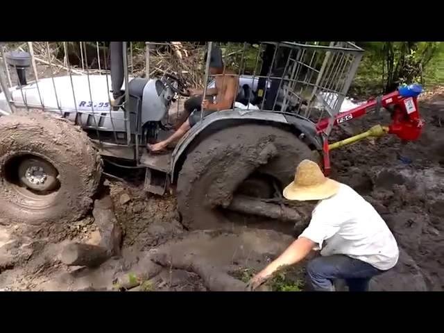 Tractor stuck in mud ,How to get unstuck