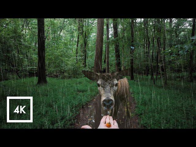 Relaxing Lush Forest Thunderstorm, Walking in the Rain ASMR, Nature Sounds for Sleep