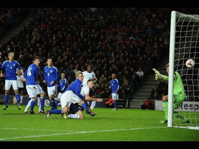 Michael Keane goal, England U21s vs Finland 3-0