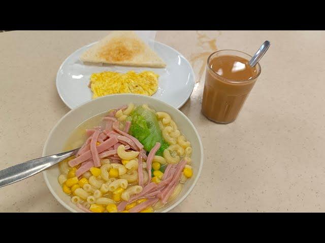 [海南雞皇2025]精晨爽利EP4 早餐多選擇自由搭配 $32份量十足超抵食｜興利咖啡奶茶｜灣仔｜駱克道熟食中心｜火腿通粉｜火腿奄列｜牛油多士｜茶走｜大排檔｜小店｜20250226