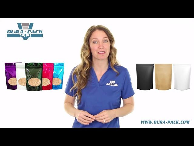 Free Samples of Protein Powder Packaging Bags & Stand Up Pouches from Dura-Pack