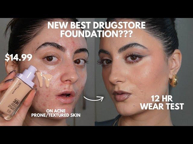 NEW MAYBELLINE LUMI-MATTE FOUNDATION WEAR TEST On Acne/Textured Skin Best New Drugstore Foundation?!