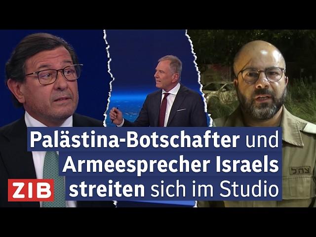 Live in der ZIB2: Streitgespräch zwischen Palästinenser-Botschafter und israelischem Armeesprecher