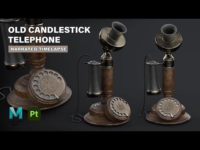 Old Candlestick Telephone | Autodesk Maya + Substance 3D Painter