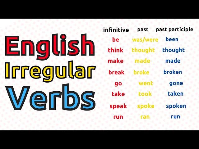 Learn English Irregular Verbs ||| 250 Most Common Irregular Verbs In ENGLISH