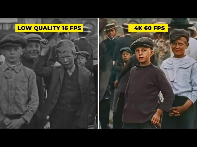 Around The World in 1910 Colorized (60 fps) New York, London, China, India ++