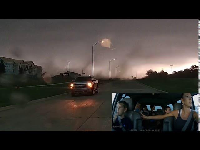 Family's Dash Cam of Derecho 100mph Storm in Grimes, Iowa on August 10, 2020