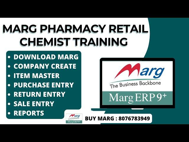 Complete Marg Pharma Retail Chemist Training All Entry 2023 GST, Sale Purchase Payment Receipt etc.