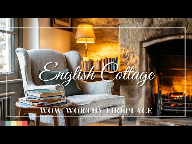 Transform Your Living Room: English Cottage Charm with a Wow-Worthy Fireplace